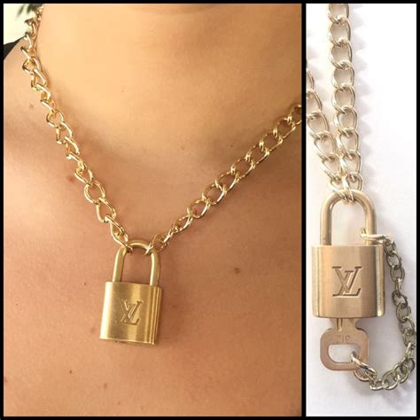 lv lock necklace gold|louis vuitton locket necklace.